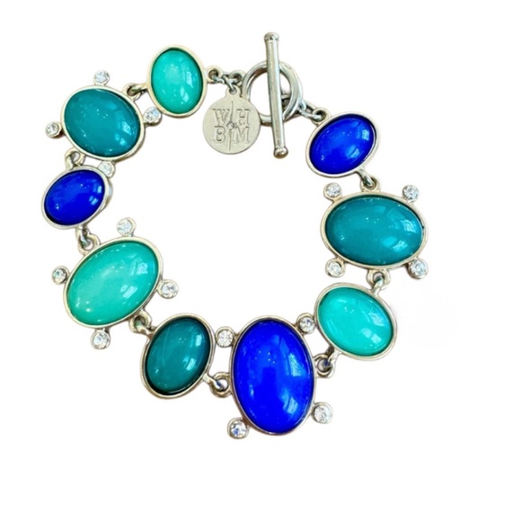 White House Black Market Blue and Green Charm Bracelet - Picture 1 of 5